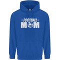 Football Mum Mom Childrens Kids Hoodie Royal Blue