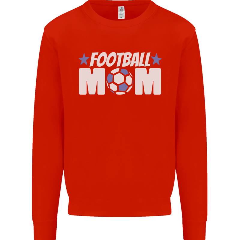 Football Mum Mom Kids Sweatshirt Jumper Bright Red