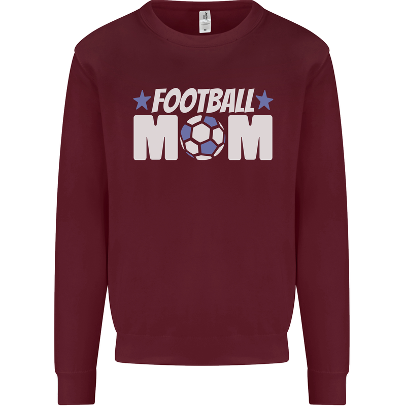 Football Mum Mom Kids Sweatshirt Jumper Maroon