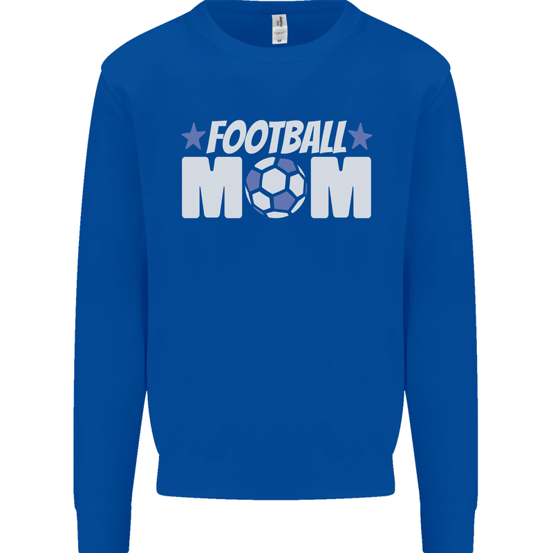 Football Mum Mom Kids Sweatshirt Jumper Royal Blue