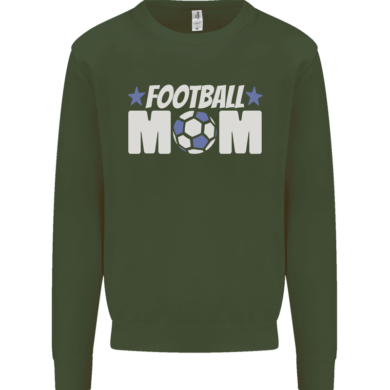 Football Mum Mom Mens Sweatshirt Jumper Forest Green