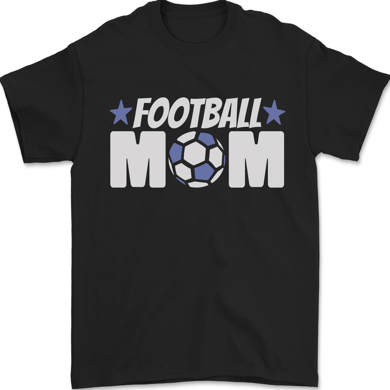 Football Mum Mom Mens T-Shirt 100% Cotton Black