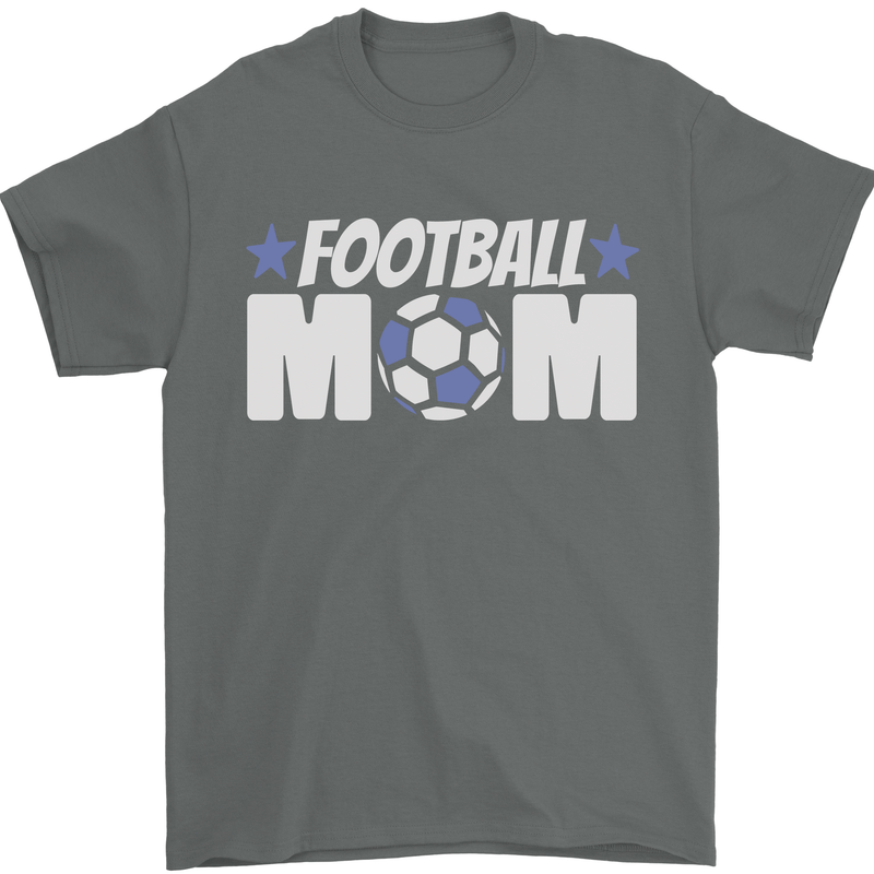 Football Mum Mom Mens T-Shirt 100% Cotton Charcoal