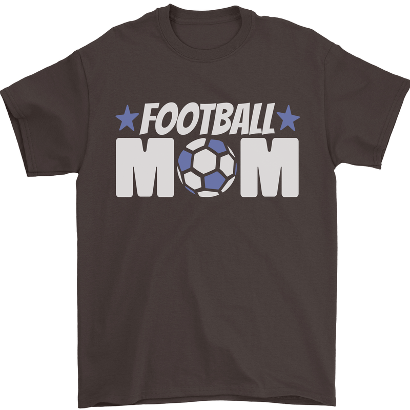 Football Mum Mom Mens T-Shirt 100% Cotton Dark Chocolate