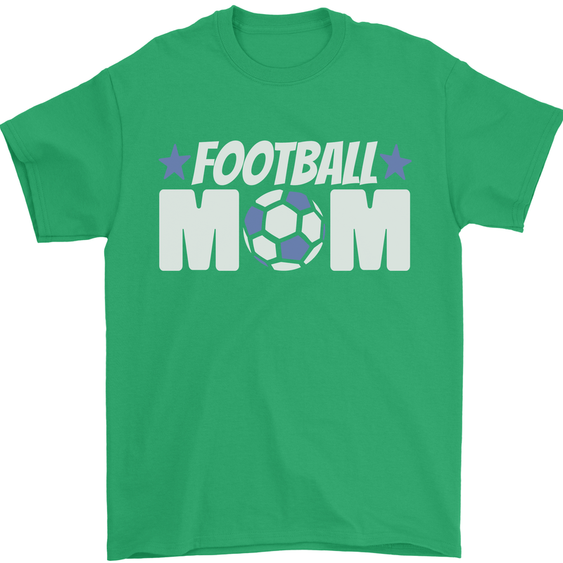 Football Mum Mom Mens T-Shirt 100% Cotton Irish Green