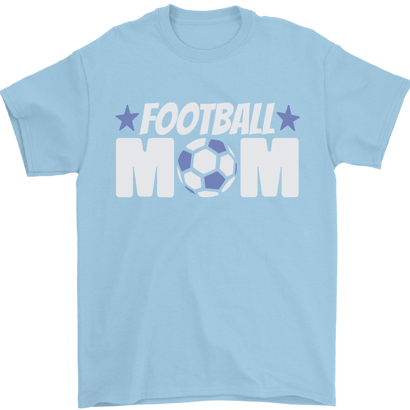 Football Mum Mom Mens T-Shirt 100% Cotton Light Blue