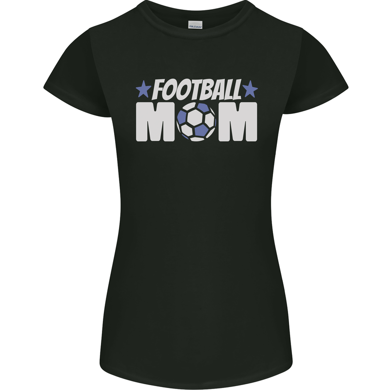 Football Mum Mom Womens Petite Cut T-Shirt Black