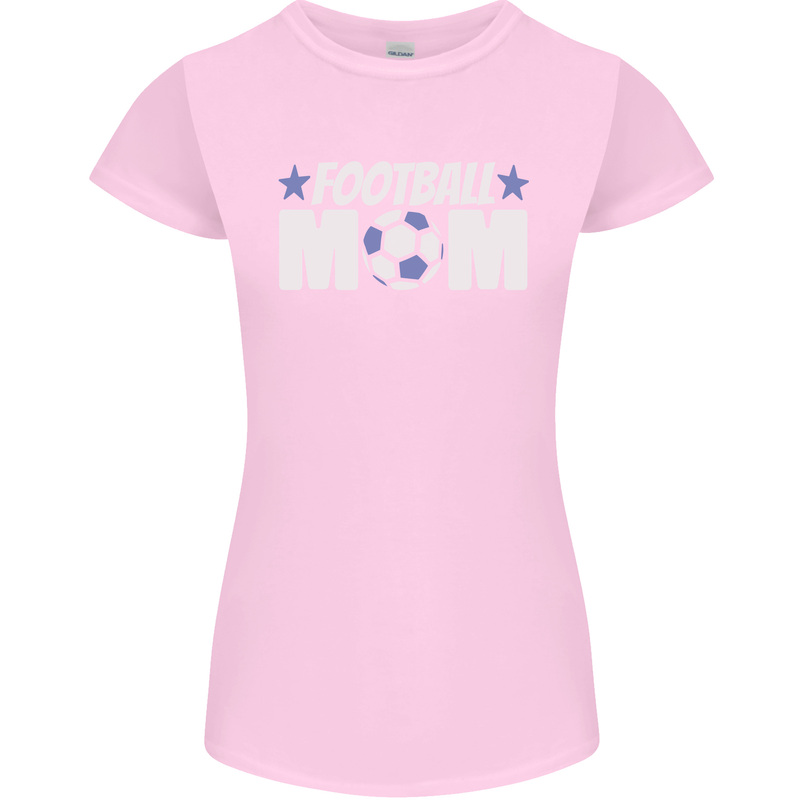 Football Mum Mom Womens Petite Cut T-Shirt Light Pink