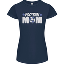 Football Mum Mom Womens Petite Cut T-Shirt Navy Blue