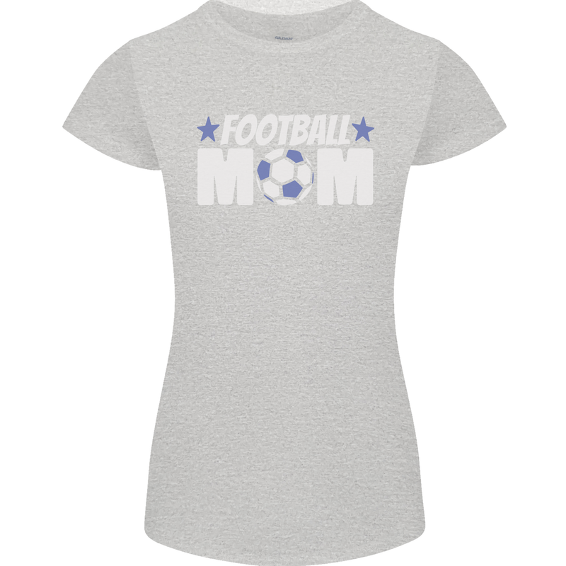 Football Mum Mom Womens Petite Cut T-Shirt Sports Grey