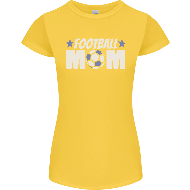 Football Mum Mom Womens Petite Cut T-Shirt Yellow