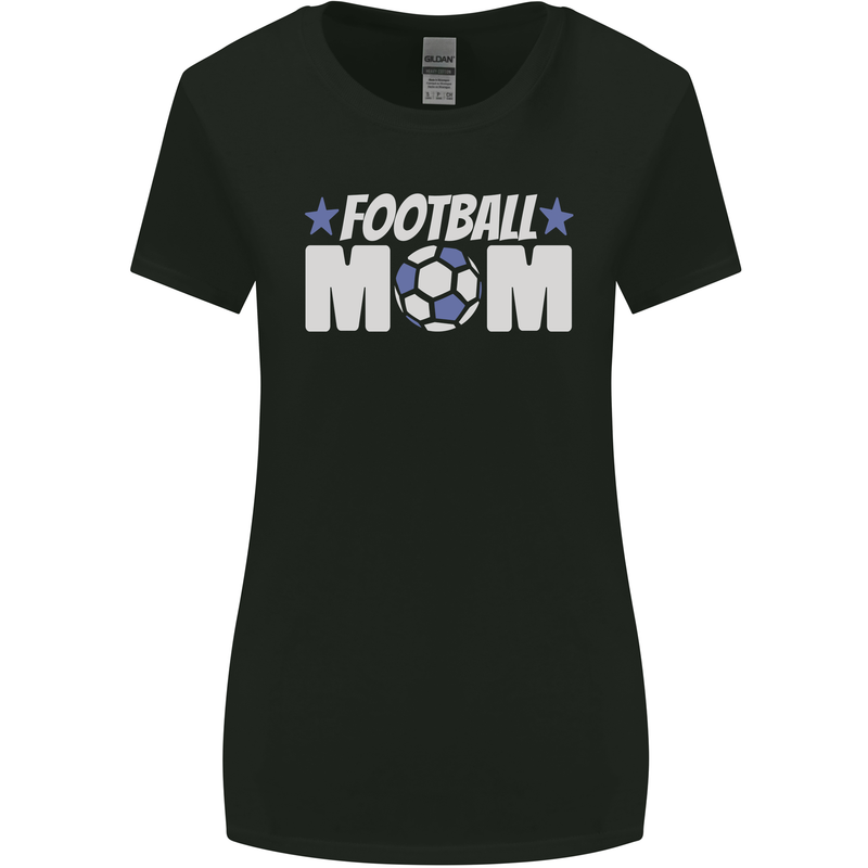 Football Mum Mom Womens Wider Cut T-Shirt Black