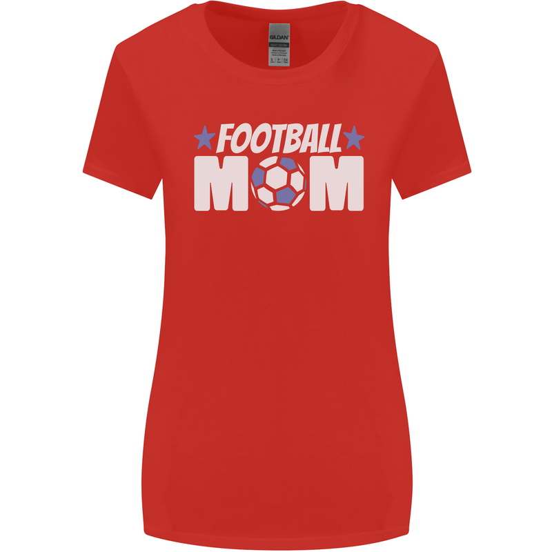 Football Mum Mom Womens Wider Cut T-Shirt Red