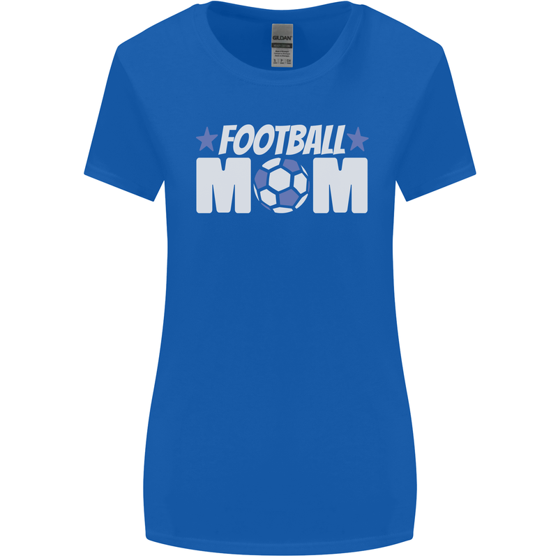 Football Mum Mom Womens Wider Cut T-Shirt Royal Blue