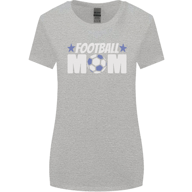 Football Mum Mom Womens Wider Cut T-Shirt Sports Grey