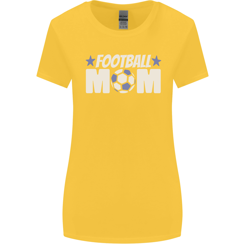 Football Mum Mom Womens Wider Cut T-Shirt Yellow