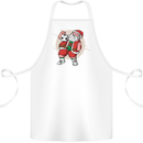 Football Santa Christmas Soccer Xmas Cotton Apron 100% Organic White