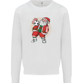 Football Santa Christmas Soccer Xmas Kids Sweatshirt Jumper White
