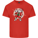 Football Santa Christmas Soccer Xmas Kids T-Shirt Childrens Red