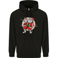 Football Santa Christmas Soccer Xmas Mens 80% Cotton Hoodie Black