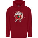 Football Santa Christmas Soccer Xmas Mens 80% Cotton Hoodie Red