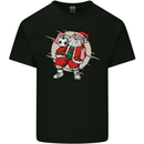 Football Santa Christmas Soccer Xmas Mens Cotton T-Shirt Tee Top Black