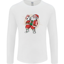 Football Santa Christmas Soccer Xmas Mens Long Sleeve T-Shirt White