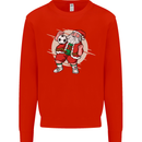 Football Santa Christmas Soccer Xmas Mens Sweatshirt Jumper Bright Red