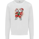 Football Santa Christmas Soccer Xmas Mens Sweatshirt Jumper White