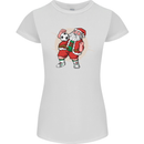 Football Santa Christmas Soccer Xmas Womens Petite Cut T-Shirt White