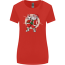 Football Santa Christmas Soccer Xmas Womens Wider Cut T-Shirt Red