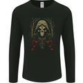 Forest Grim Reaper Skull Cult Mens Long Sleeve T-Shirt Black