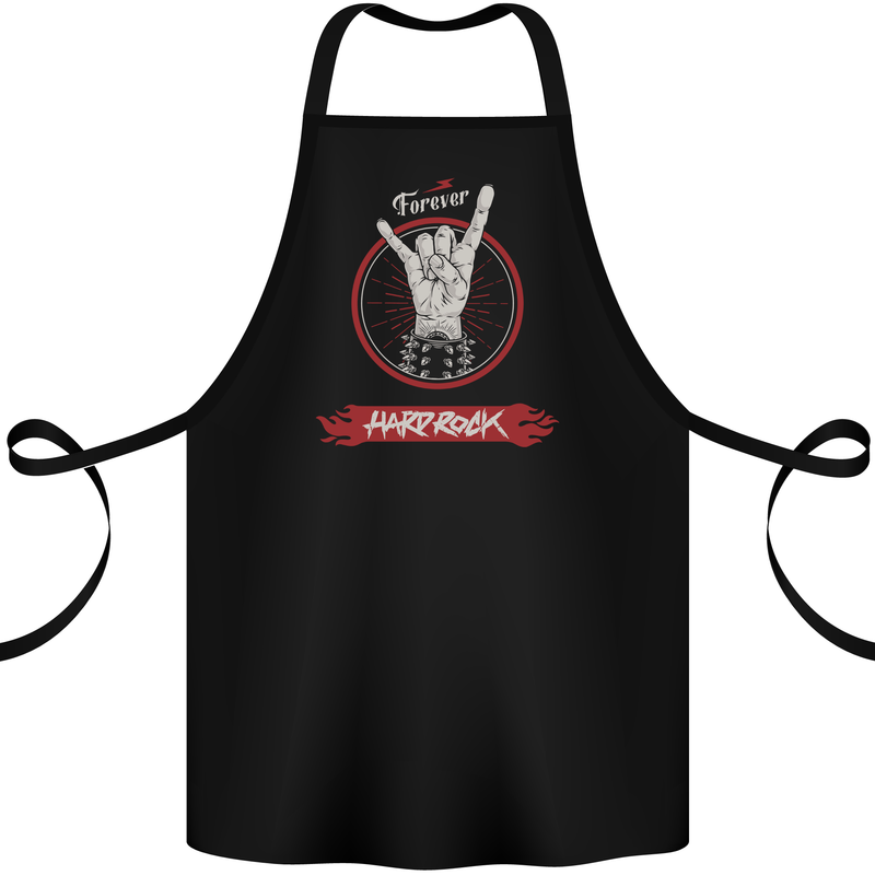 Forever Hard Rock Guitar Rock Salute Music Cotton Apron 100% Organic Black