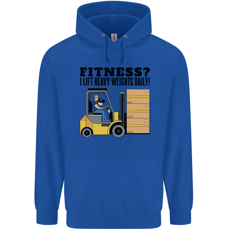 Forklift Driver I Lift Heavy Weights Funny Childrens Kids Hoodie Royal Blue