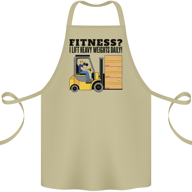 Forklift Driver I Lift Heavy Weights Funny Cotton Apron 100% Organic Khaki