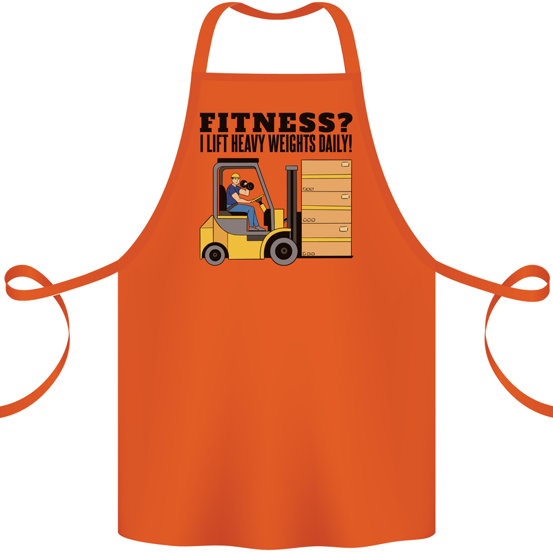 Forklift Driver I Lift Heavy Weights Funny Cotton Apron 100% Organic Orange