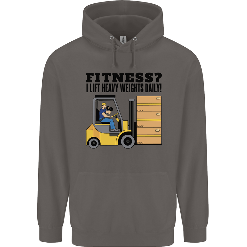 Forklift Driver I Lift Heavy Weights Funny Mens 80% Cotton Hoodie Charcoal