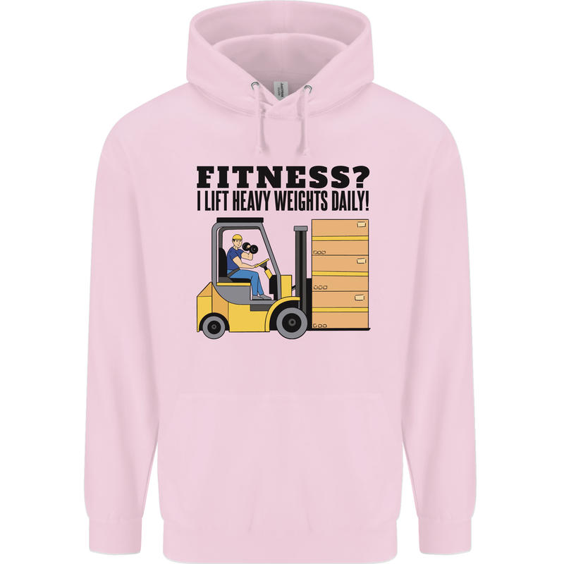 Forklift Driver I Lift Heavy Weights Funny Mens 80% Cotton Hoodie Light Pink