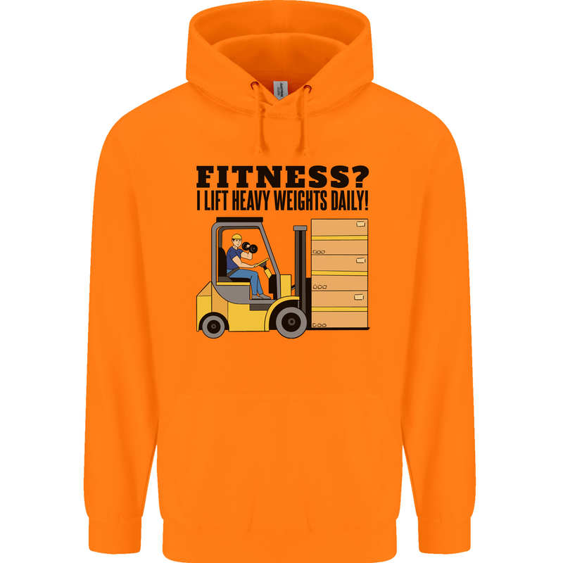 Forklift Driver I Lift Heavy Weights Funny Mens 80% Cotton Hoodie Orange