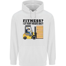 Forklift Driver I Lift Heavy Weights Funny Mens 80% Cotton Hoodie White