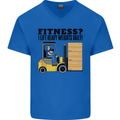 Forklift Driver I Lift Heavy Weights Funny Mens V-Neck Cotton T-Shirt Royal Blue