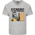 Forklift Driver I Lift Heavy Weights Funny Mens V-Neck Cotton T-Shirt Sports Grey