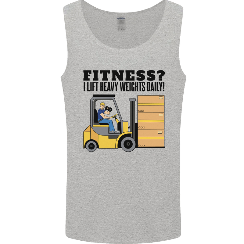 Forklift Driver I Lift Heavy Weights Funny Mens Vest Tank Top Sports Grey