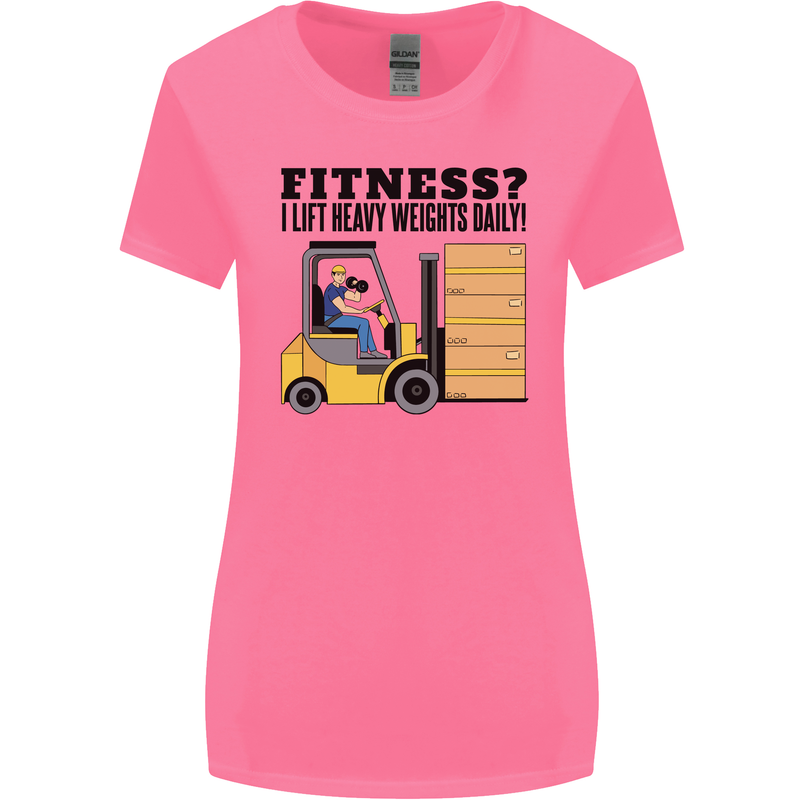 Forklift Driver I Lift Heavy Weights Funny Womens Wider Cut T-Shirt Azalea