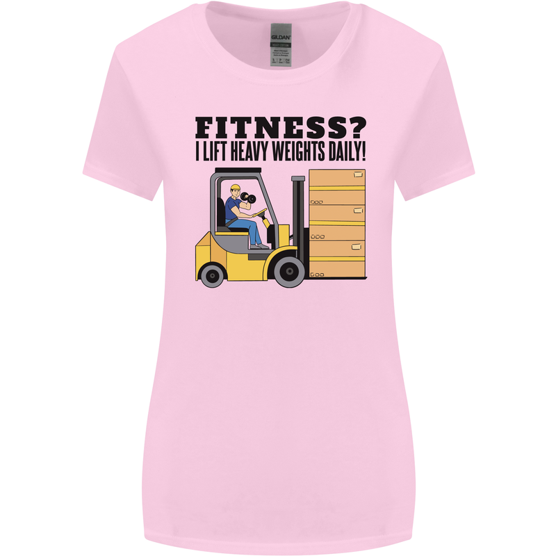 Forklift Driver I Lift Heavy Weights Funny Womens Wider Cut T-Shirt Light Pink