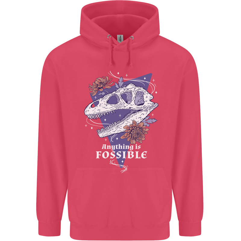 Fossible Funny Fossil Paleontology Dinosaur Childrens Kids Hoodie Heliconia