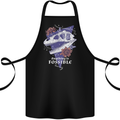 Fossible Funny Fossil Paleontology Dinosaur Cotton Apron 100% Organic Black