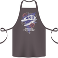 Fossible Funny Fossil Paleontology Dinosaur Cotton Apron 100% Organic Dark Grey