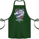 Fossible Funny Fossil Paleontology Dinosaur Cotton Apron 100% Organic Forest Green