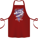 Fossible Funny Fossil Paleontology Dinosaur Cotton Apron 100% Organic Maroon